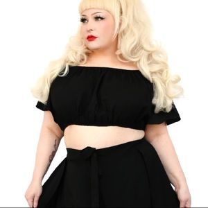 Foxblood beach goth crop top